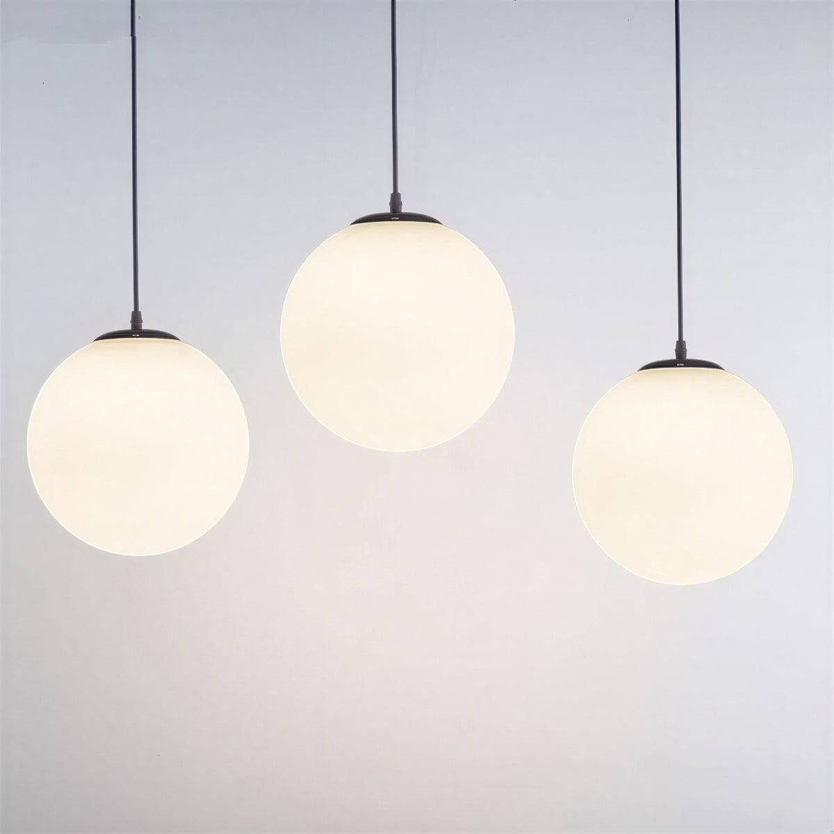 Modern Simple Glass Globe Pendant Light for Restaurants