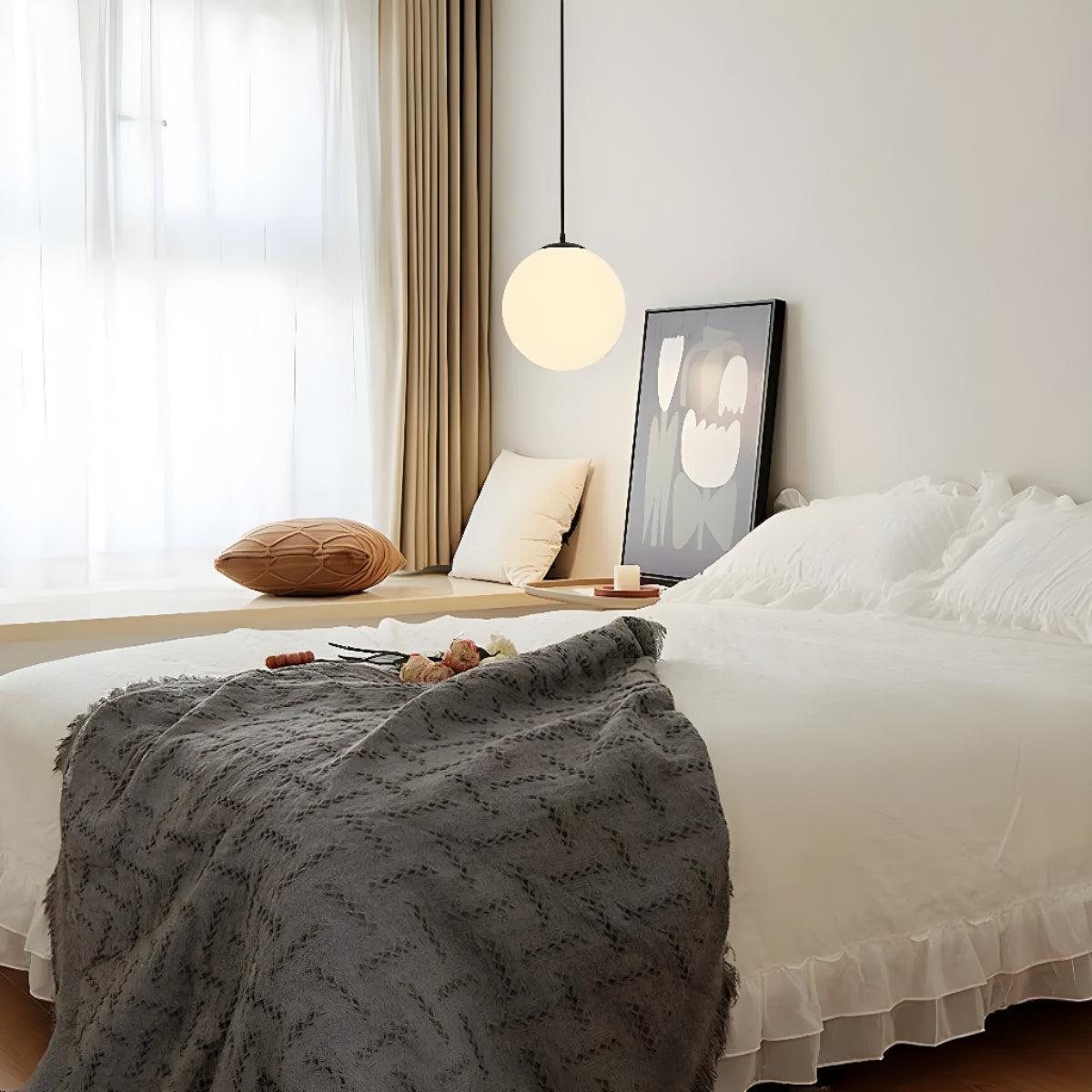 Modern Simple Glass Globe Pendant Light for Restaurants