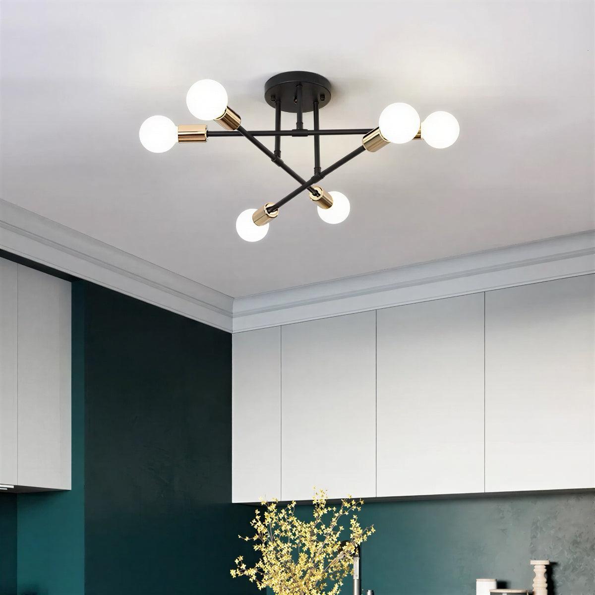 Modern Sputnik Living Room Ceiling Light Fixture for Home