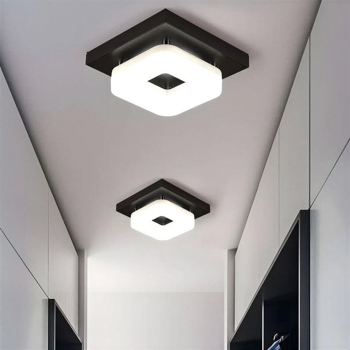 Modern Square Ceiling Light Fixture With Flush Mount Design