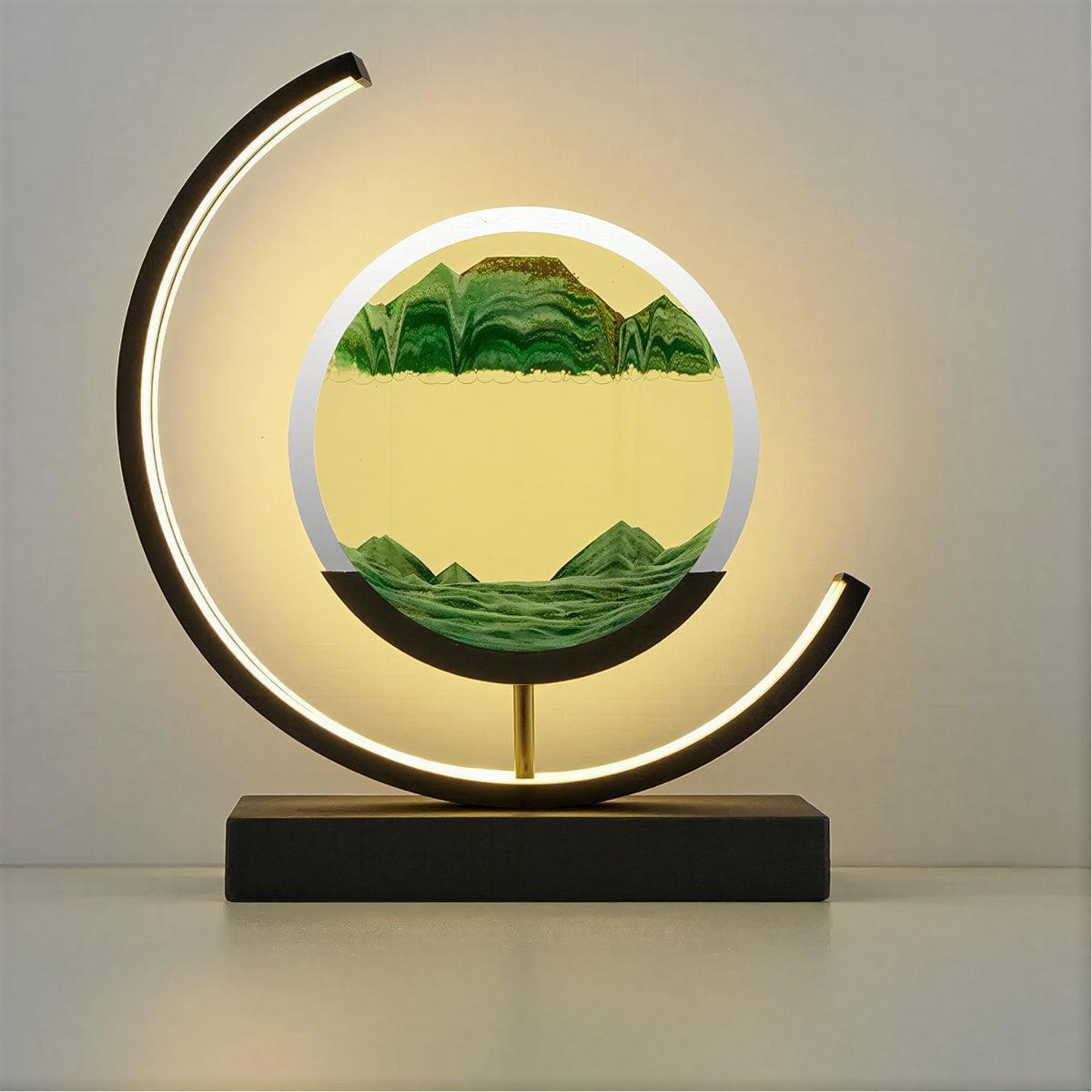 Modern Table Lamp With Dynamic Moving Sand Art