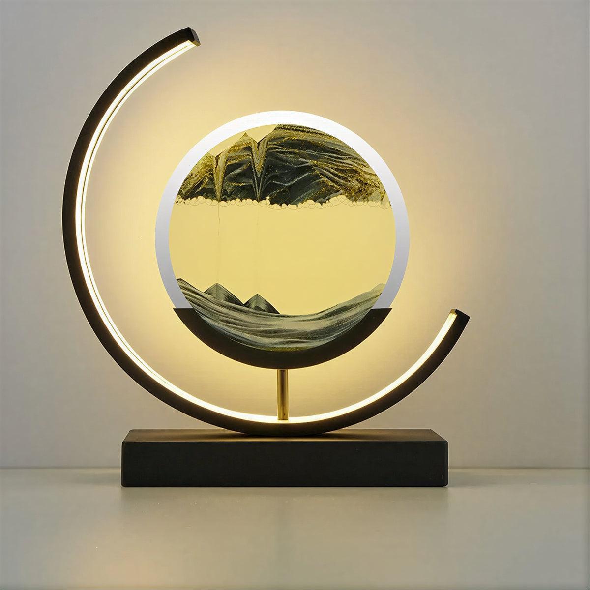 Modern Table Lamp With Dynamic Moving Sand Art