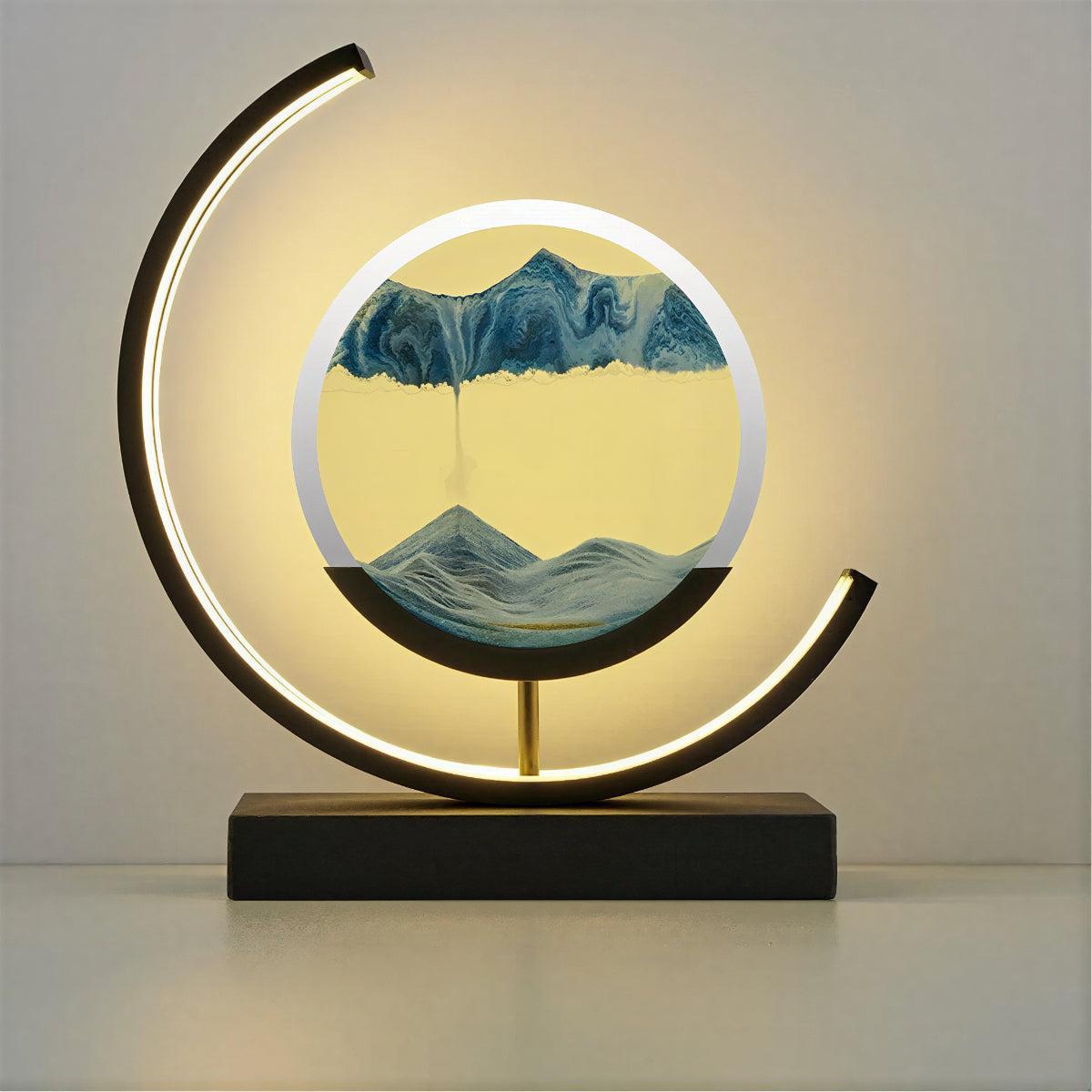 Modern Table Lamp With Dynamic Moving Sand Art