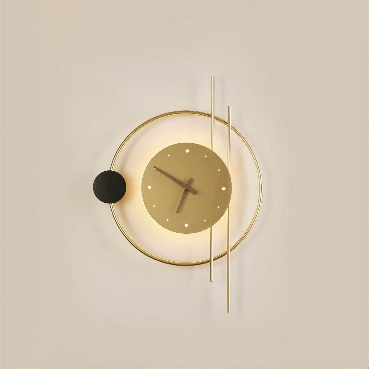 Modern Wall Clock Light With Ambient Lighting Design