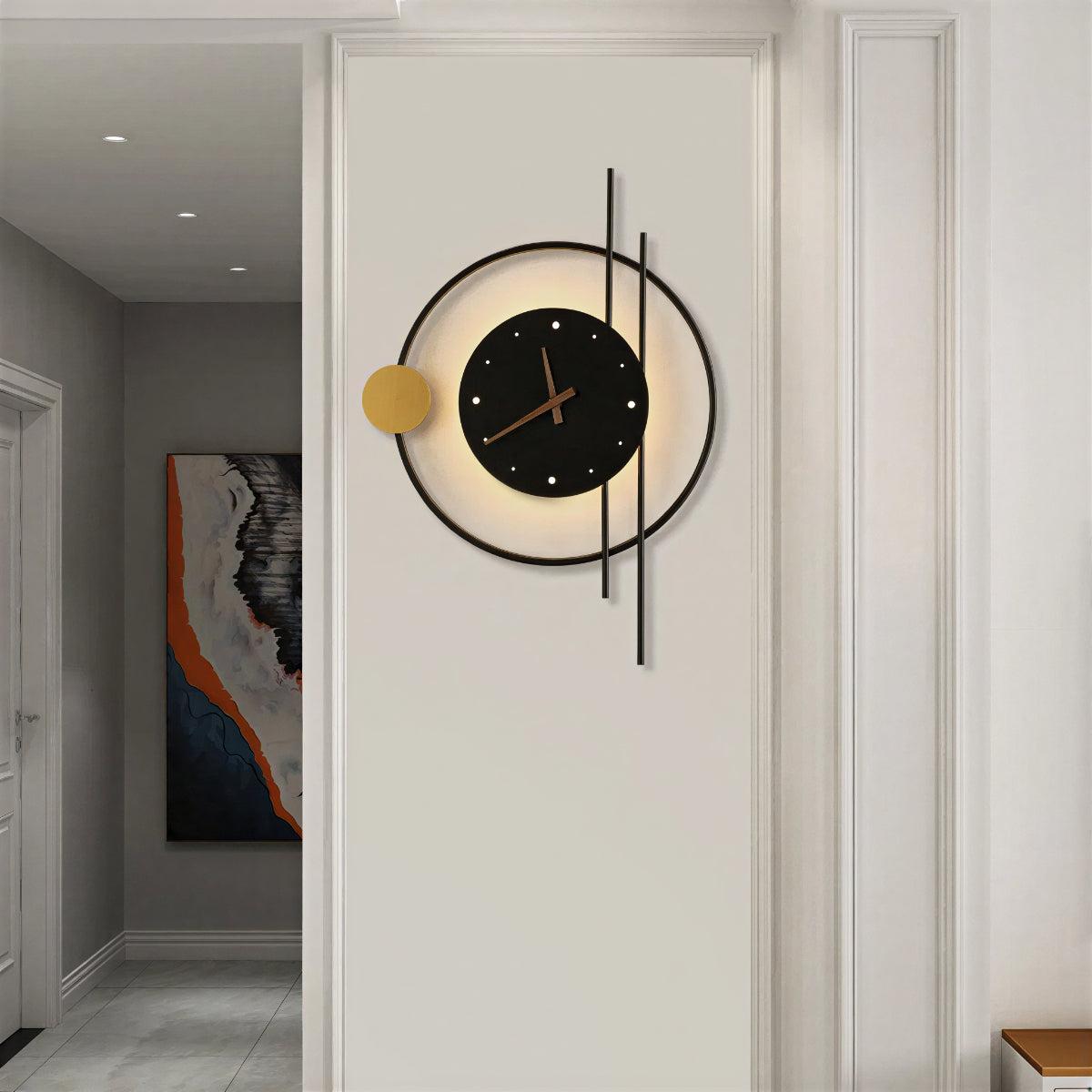 Modern Wall Clock Light With Ambient Lighting Design