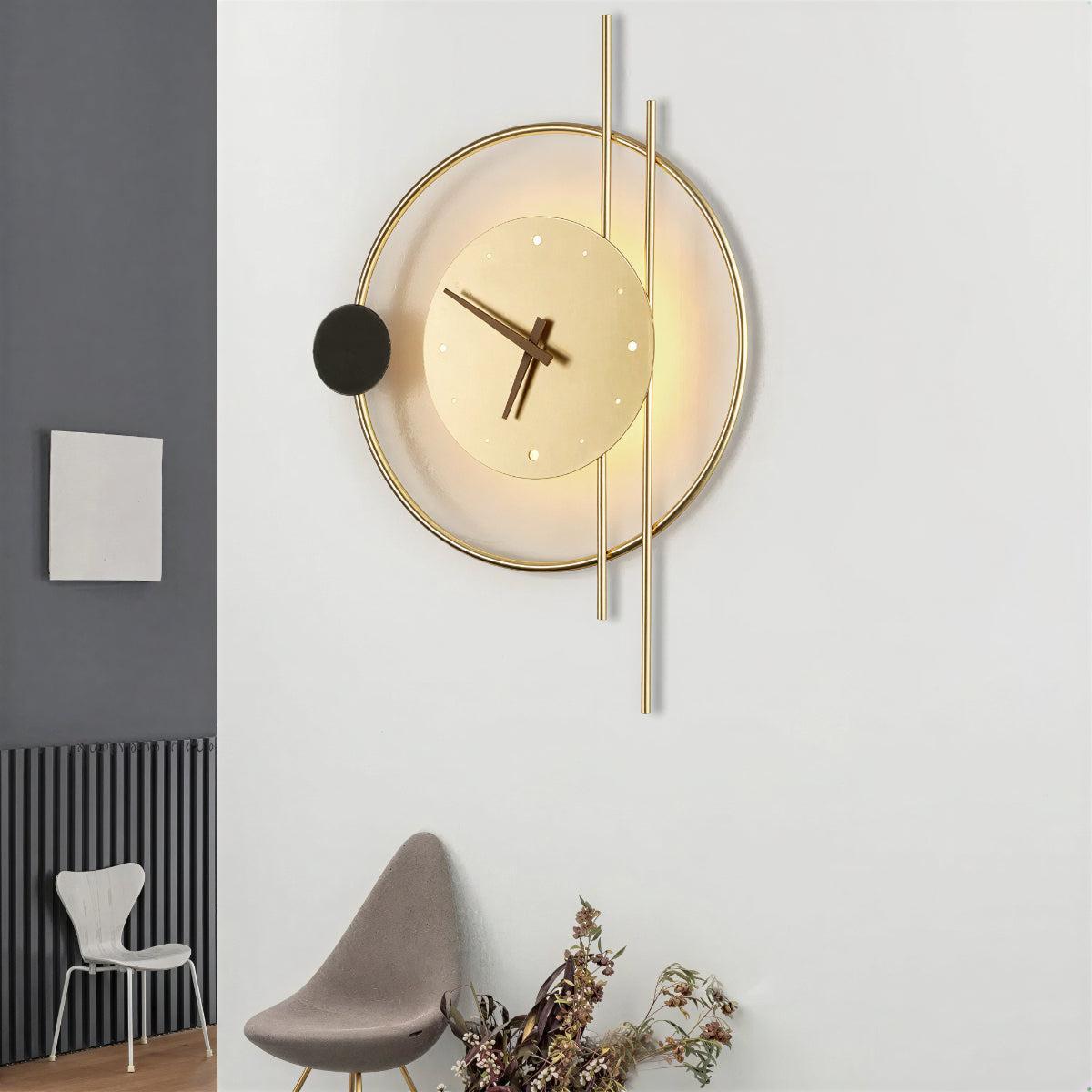 Modern Wall Clock Light With Ambient Lighting Design