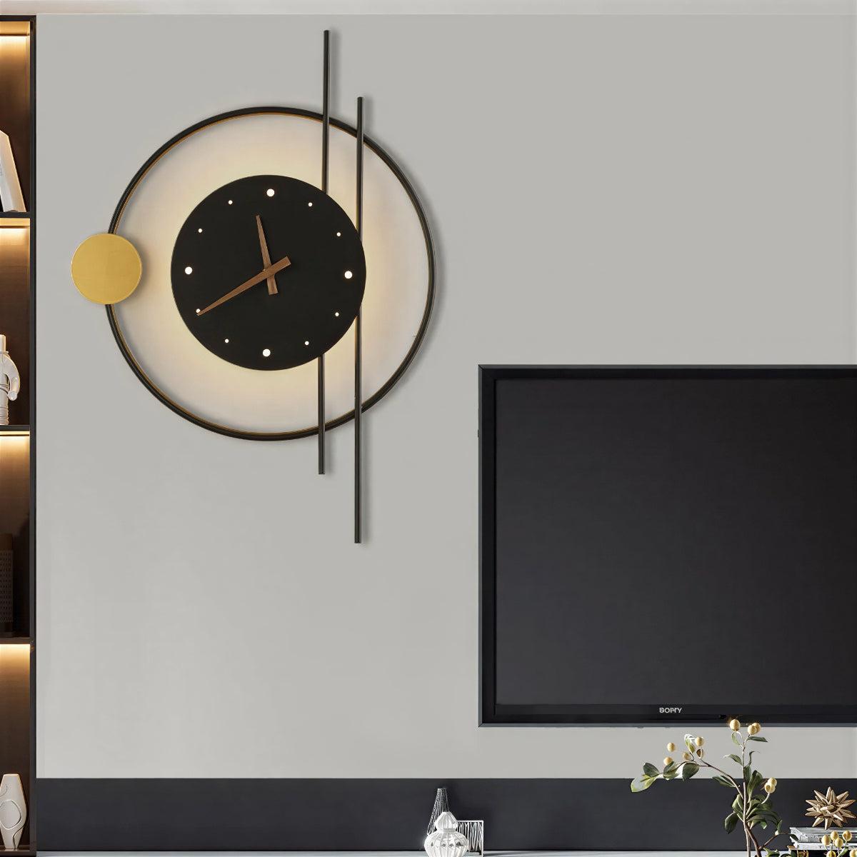 Modern Wall Clock Light With Ambient Lighting Design