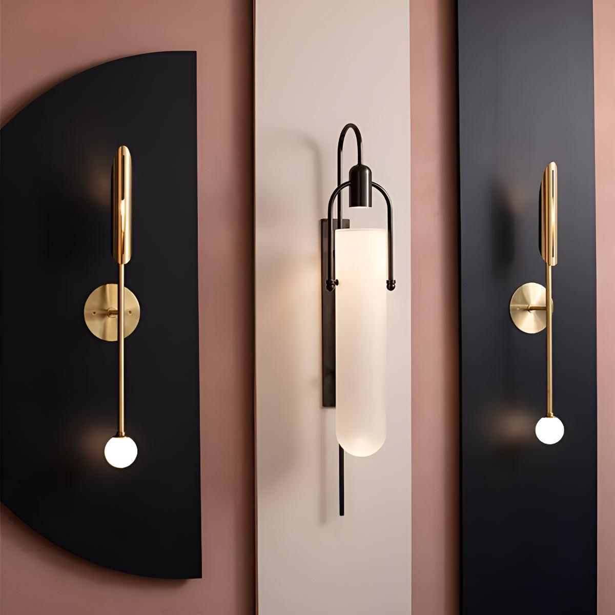 Modern Wall Sconce Light With Frosted Glass Shade Lighting