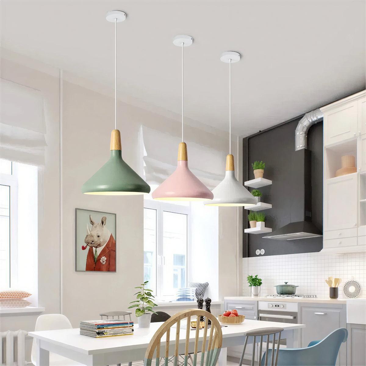Nordic Creative Wooden Pendant Light for Dining Room and Kitchen