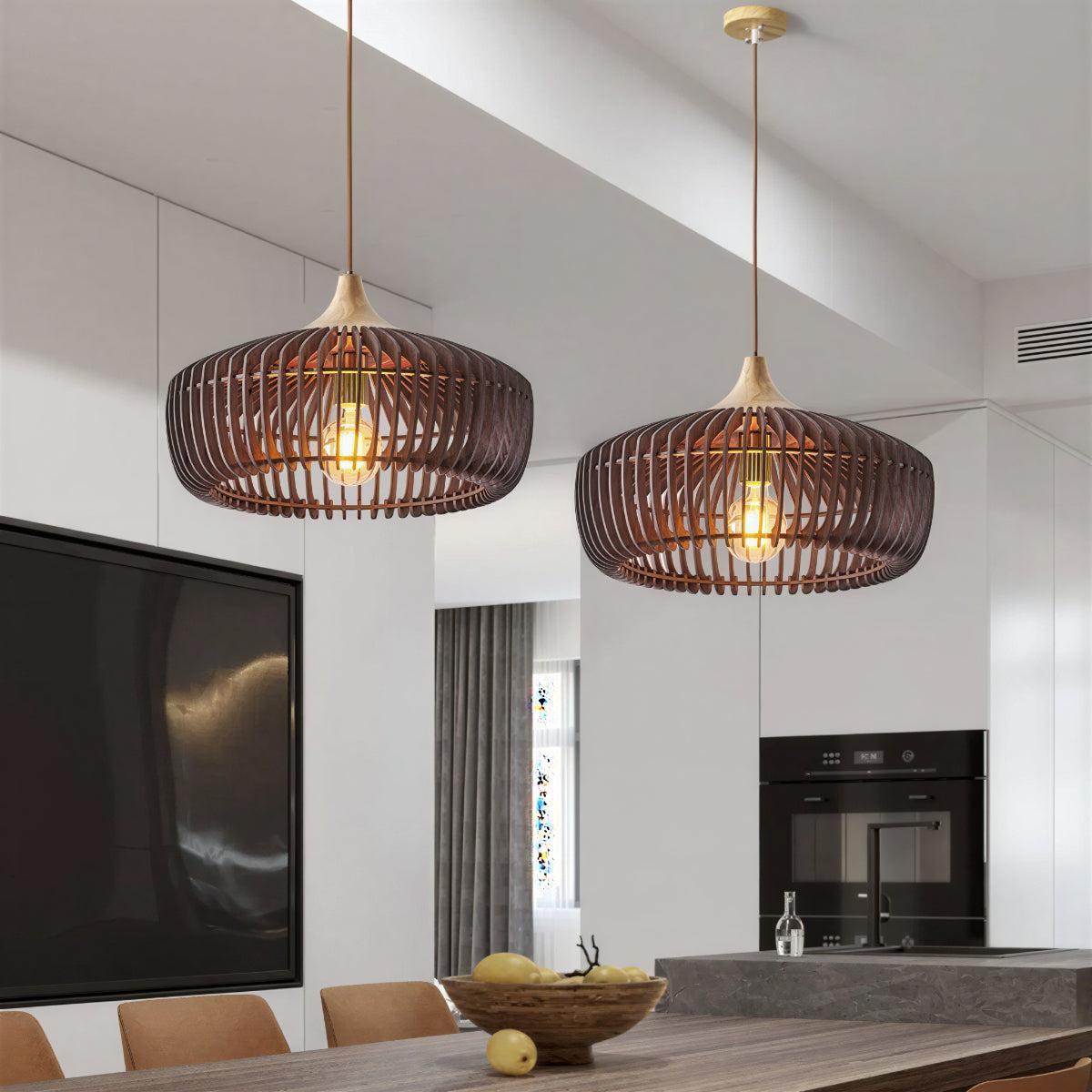Nordic Wooden Pendant Lighting With Modern Japanese Style