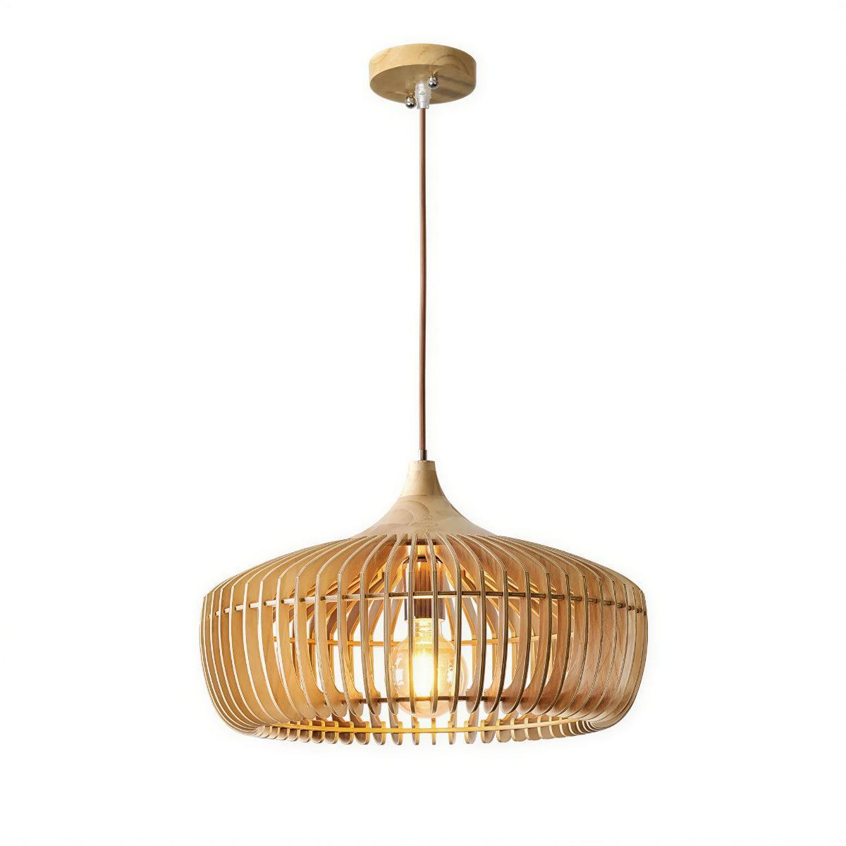 Nordic Wooden Pendant Lighting With Modern Japanese Style