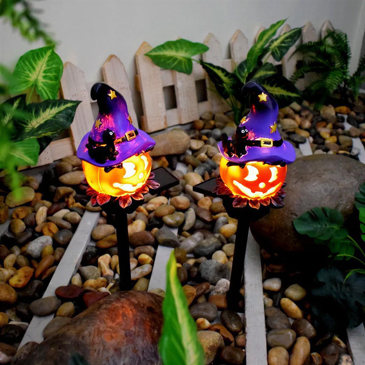 Outdoor Halloween Pumpkin Decorations Solar Pathway Lights