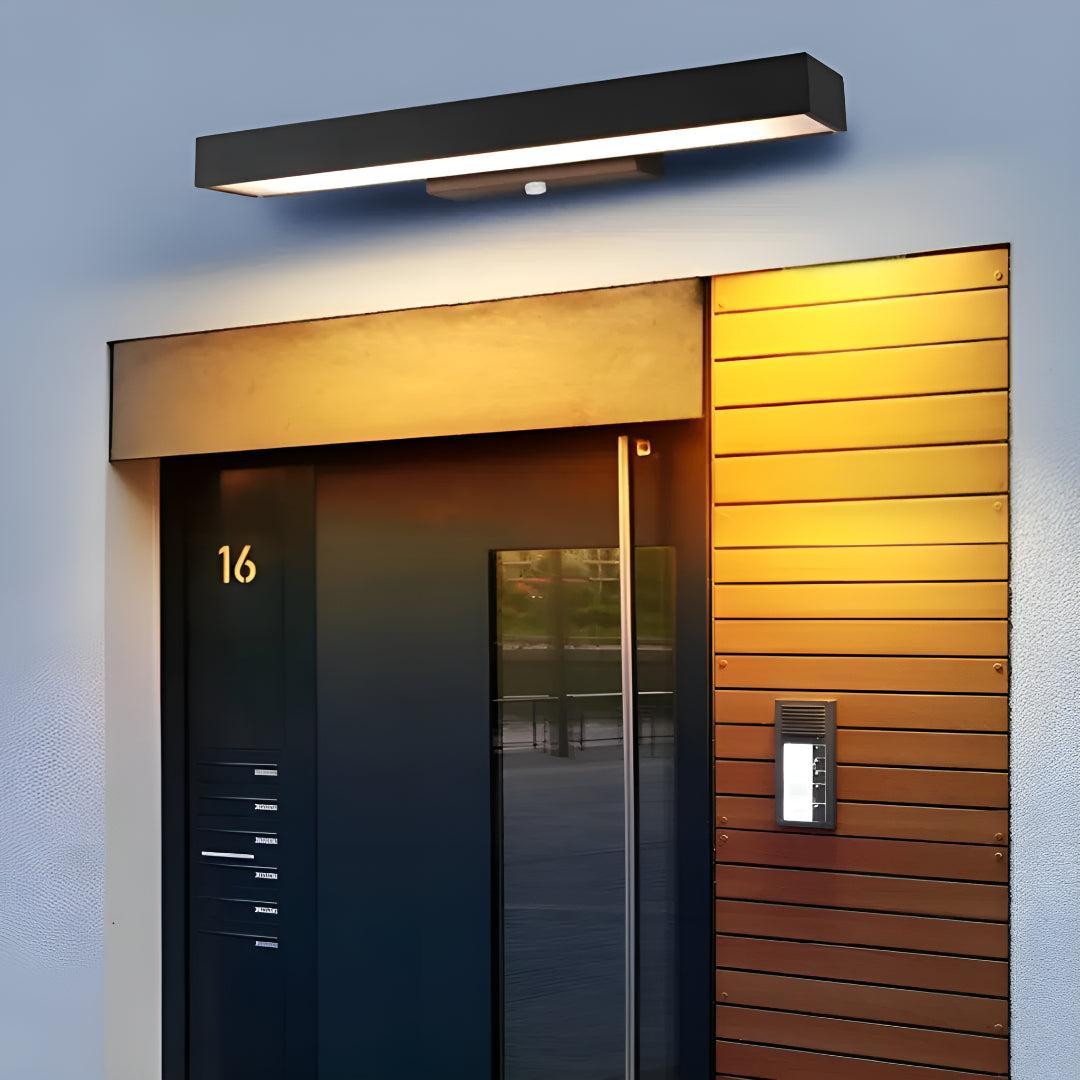 Rectangular Outdoor Wall Light With Motion Sensor For Entrances