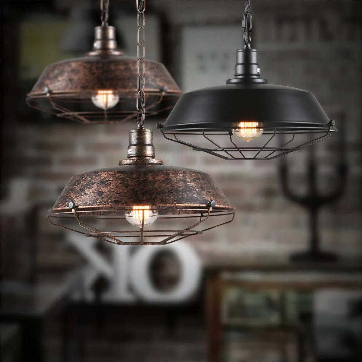 Rustic Industrial Pendant Lighting for Dining Room and Kitchen Island