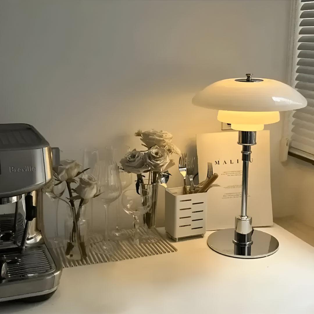 Scandinavian Modern Bedside Table Lamp With Dimmer Switch Warm LED Glow