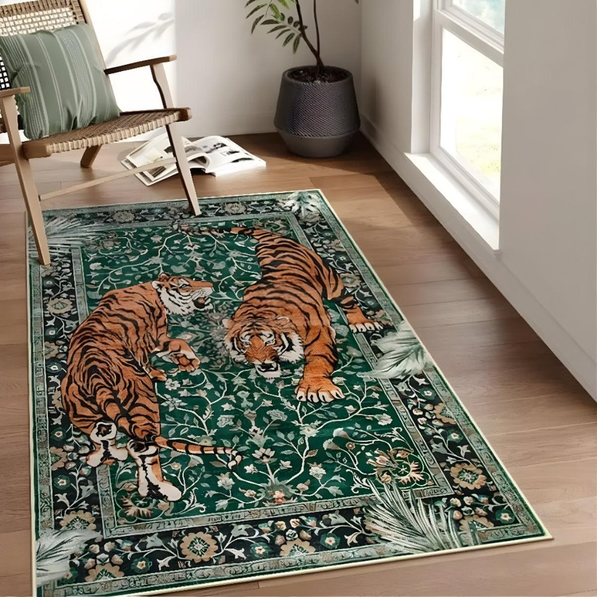 Tiger Print Living Room Rug