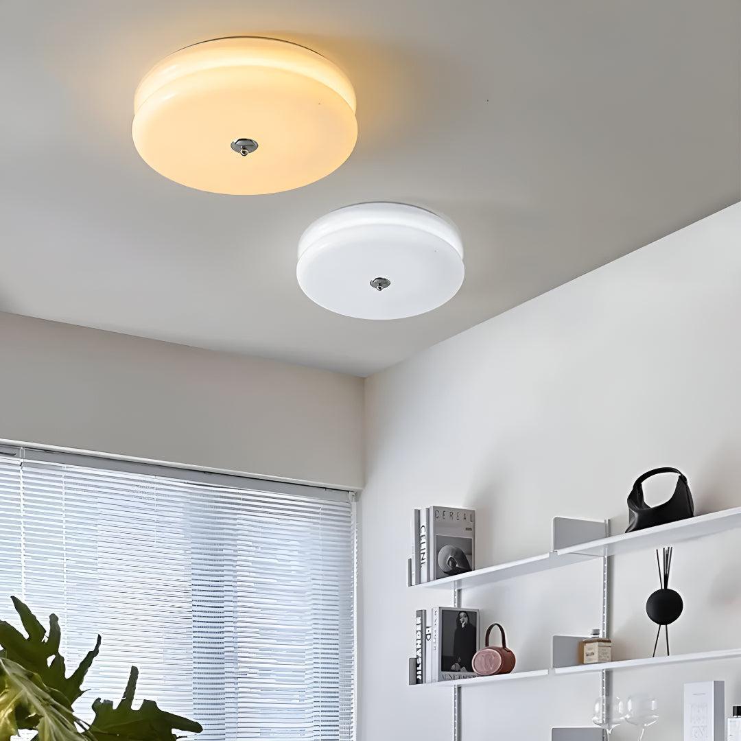 Vintage Art Deco Ceiling Light With Glass Shade