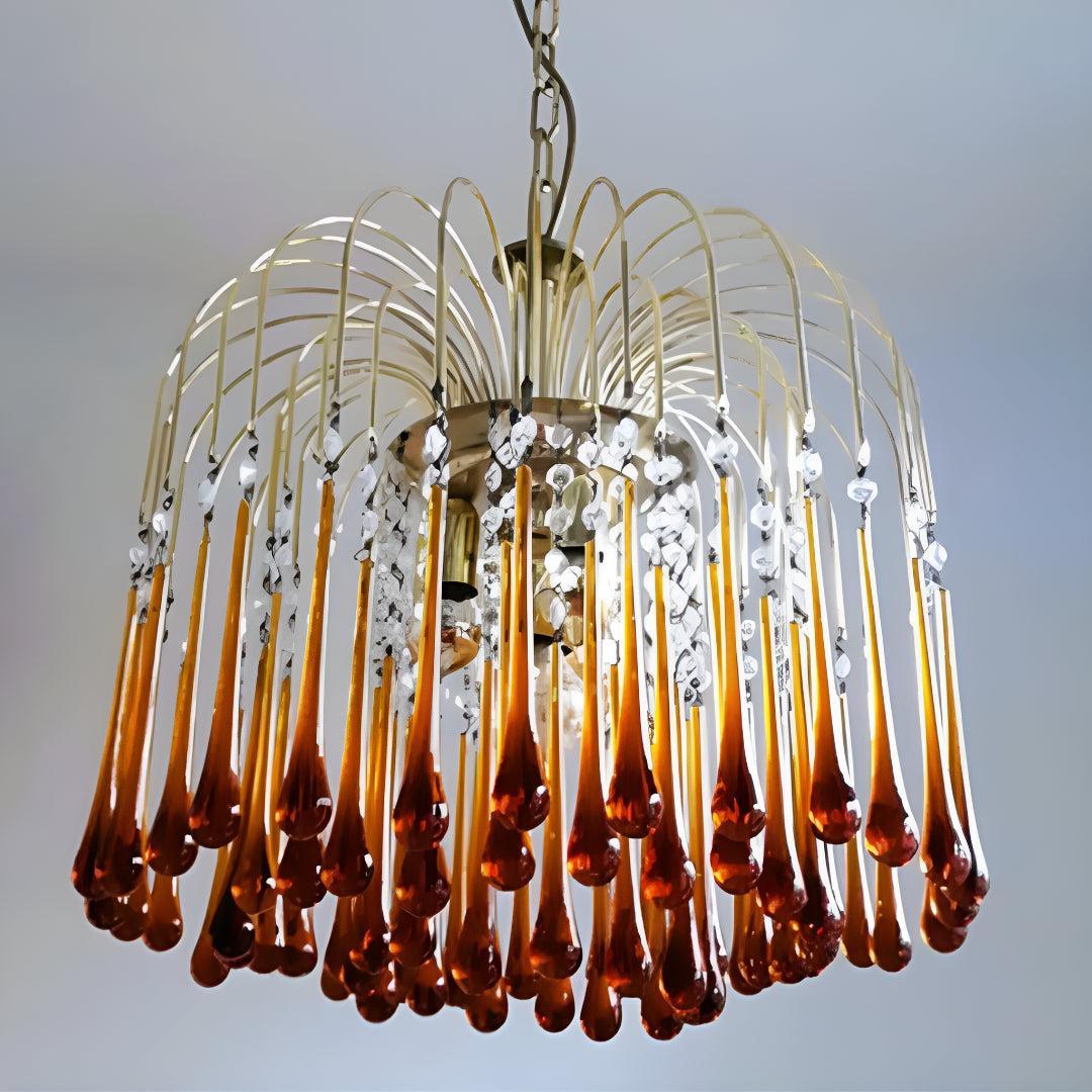 Vintage Italian Style Glass Chandelier For Dining And Living Room