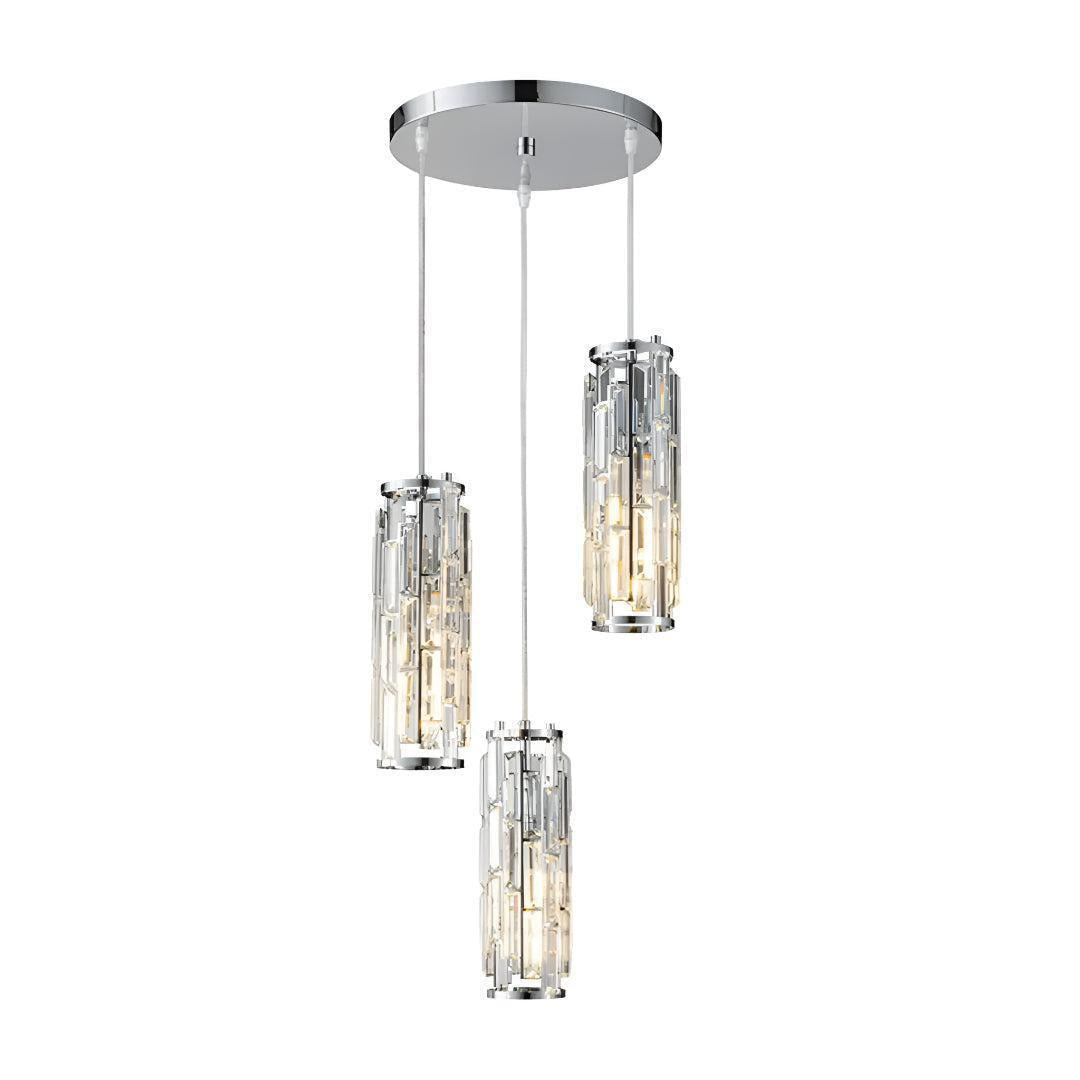 Crystal Glass Pendant Chandelier Light With Cage Design