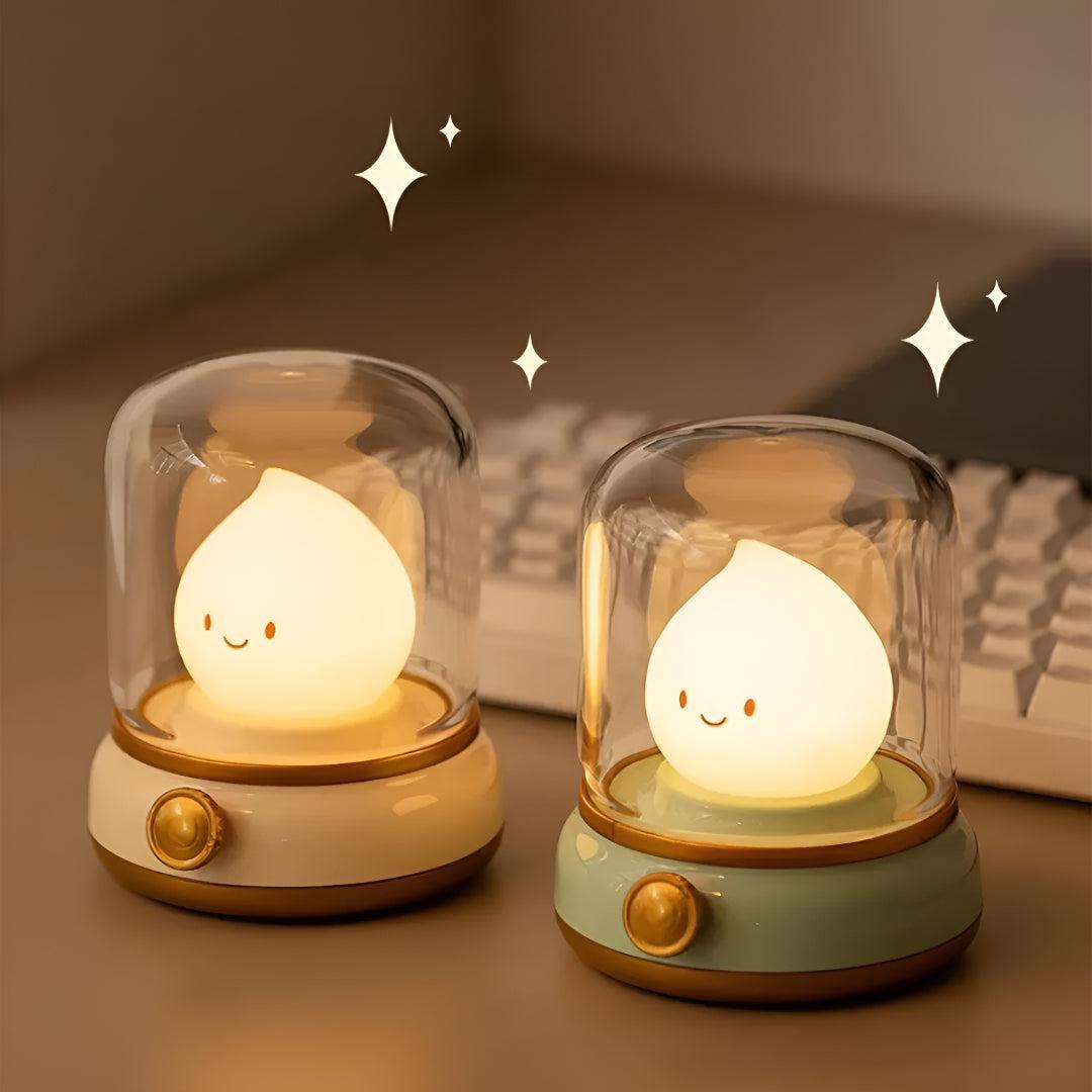 Cute Flame Night Light With Glass Dome Shade