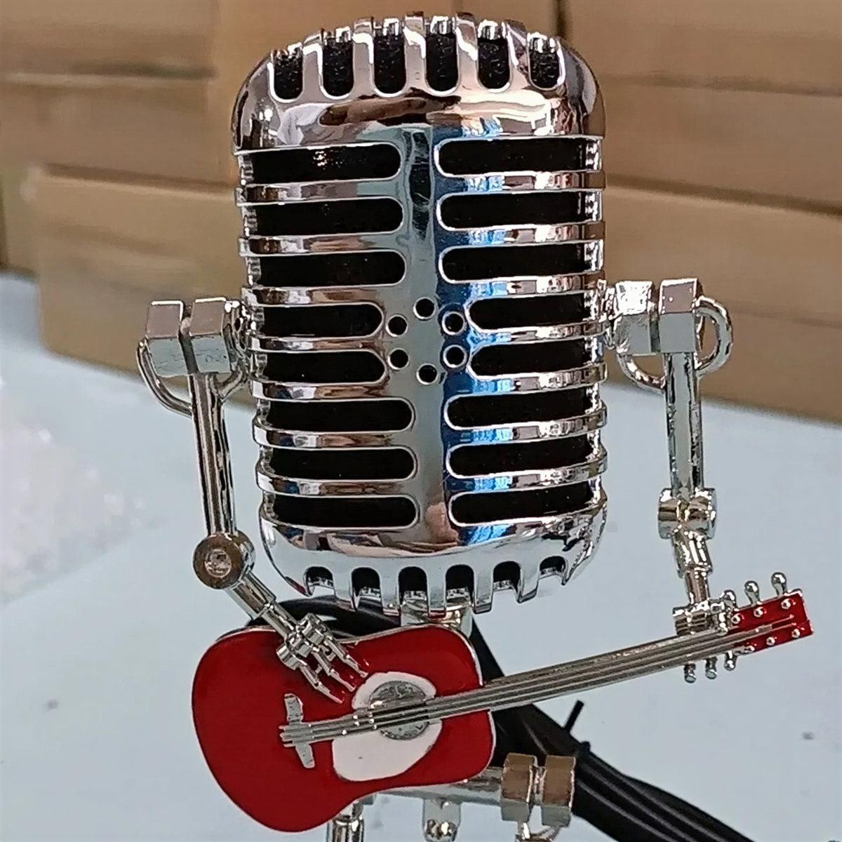 Dimmable Table Lamp with Microphone and Guitar Design