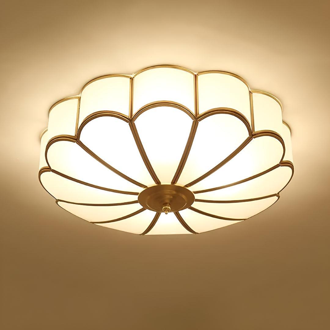 Flower Shaped Flush Mount Ceiling Light Fixture With Decorative Style