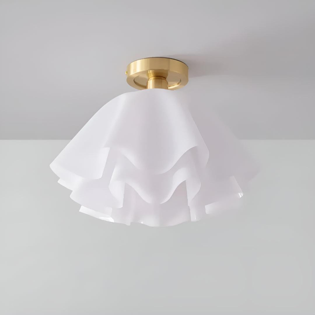 Flush Mount Ceiling Light With Modern Pleated Design