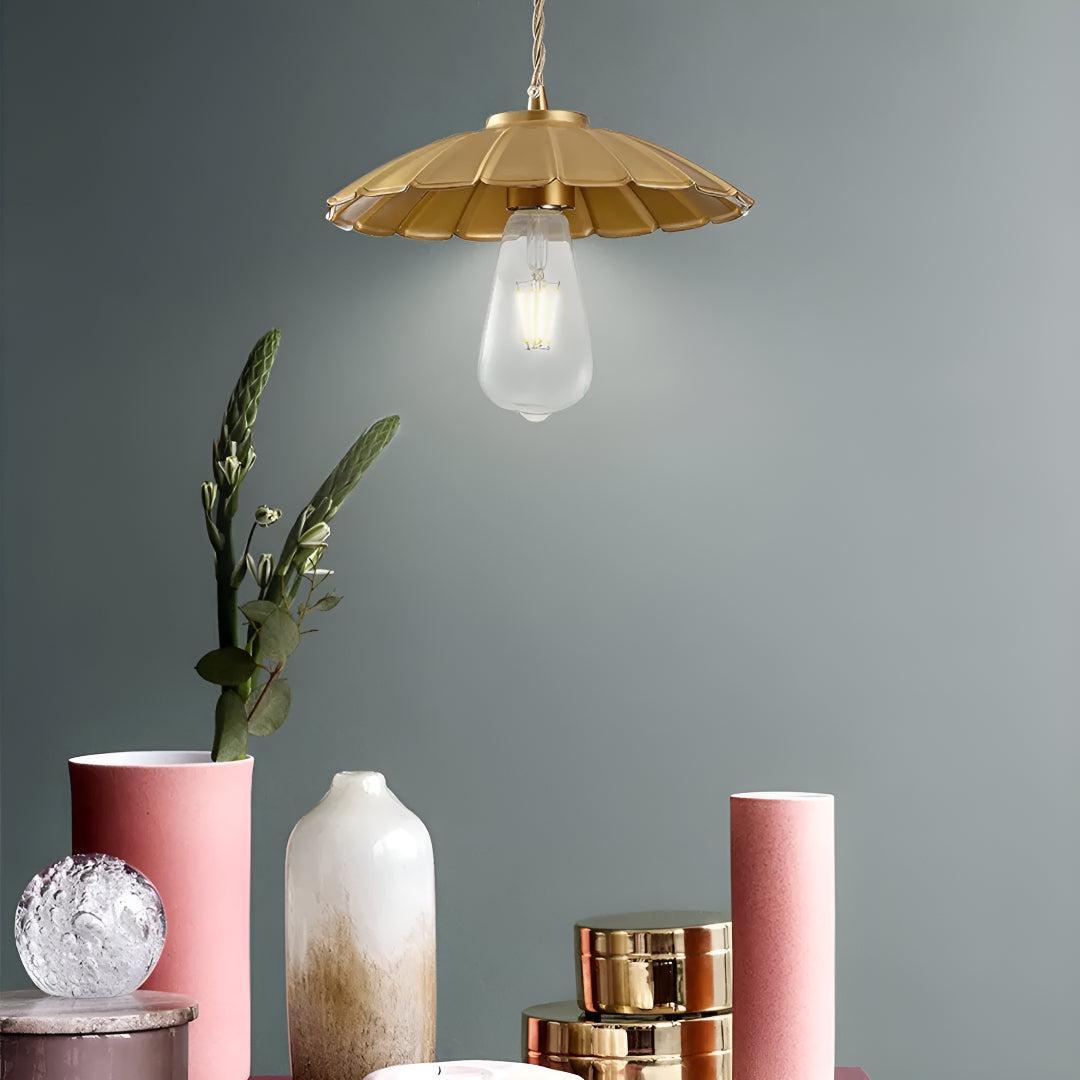 Hanging Pendant Lighting With Classic Flat Shade