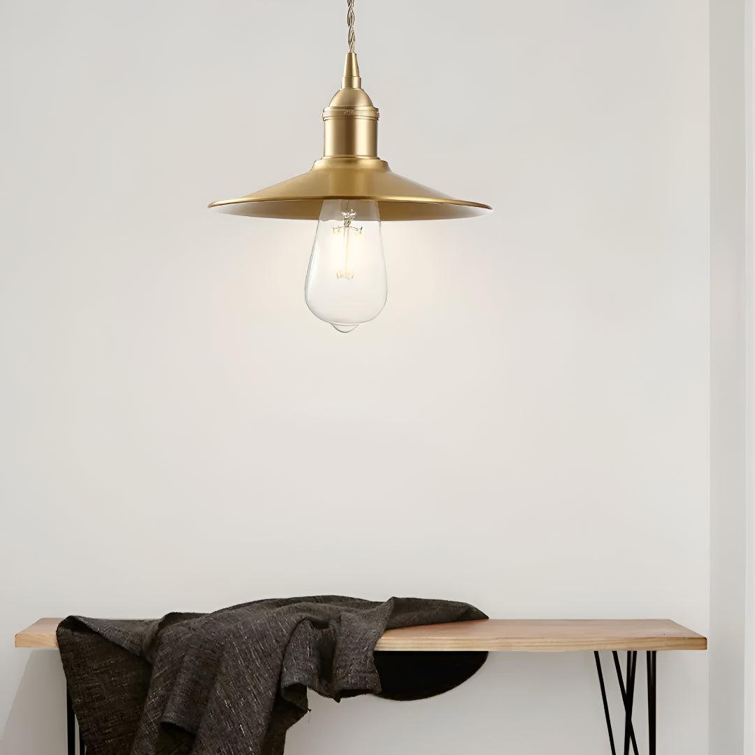 Hanging Pendant Lighting With Classic Flat Shade