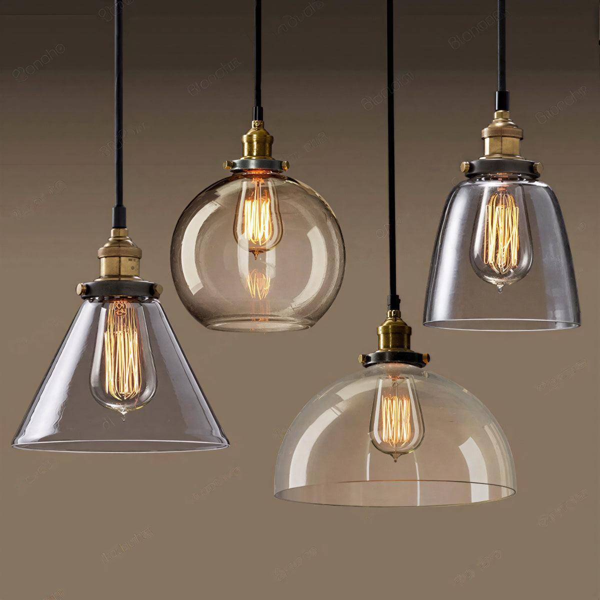 Industrial Pendant Light With Clear Glass Shade