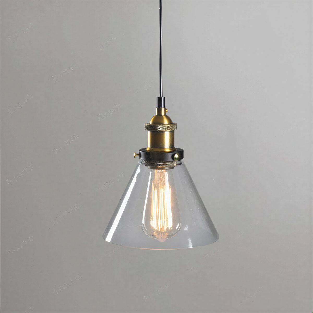 Industrial Pendant Light With Clear Glass Shade