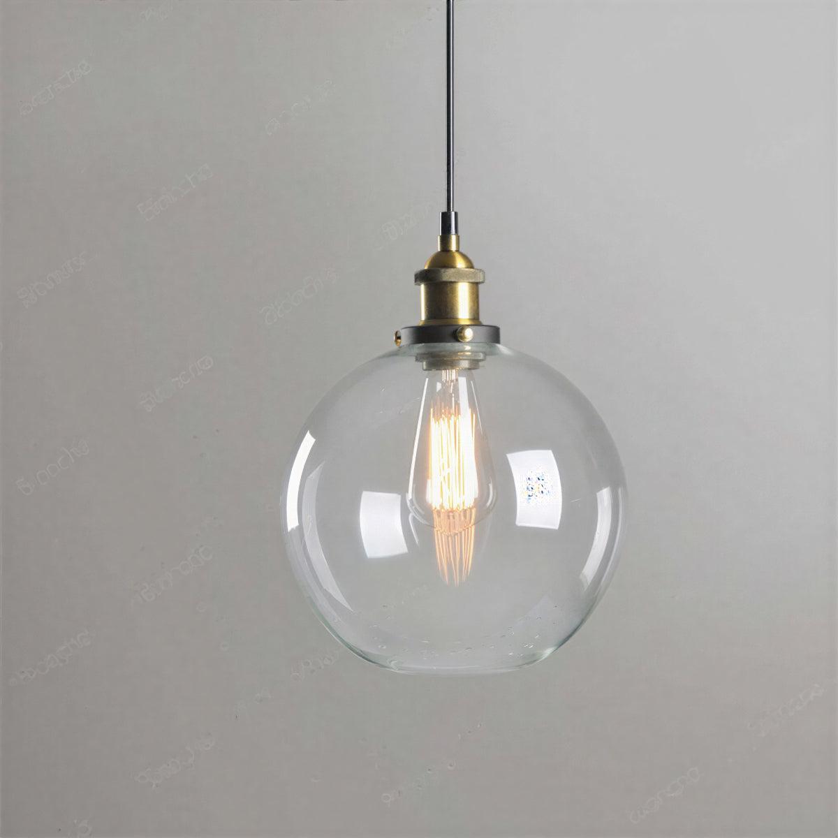 Industrial Pendant Light With Clear Glass Shade