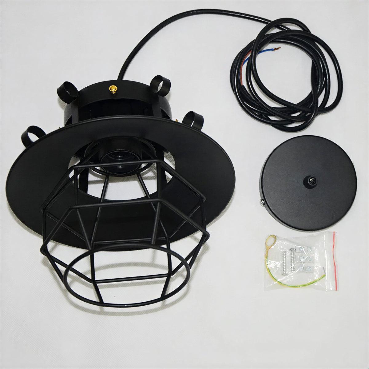 Industrial Vintage Pendant Light with Cage Design