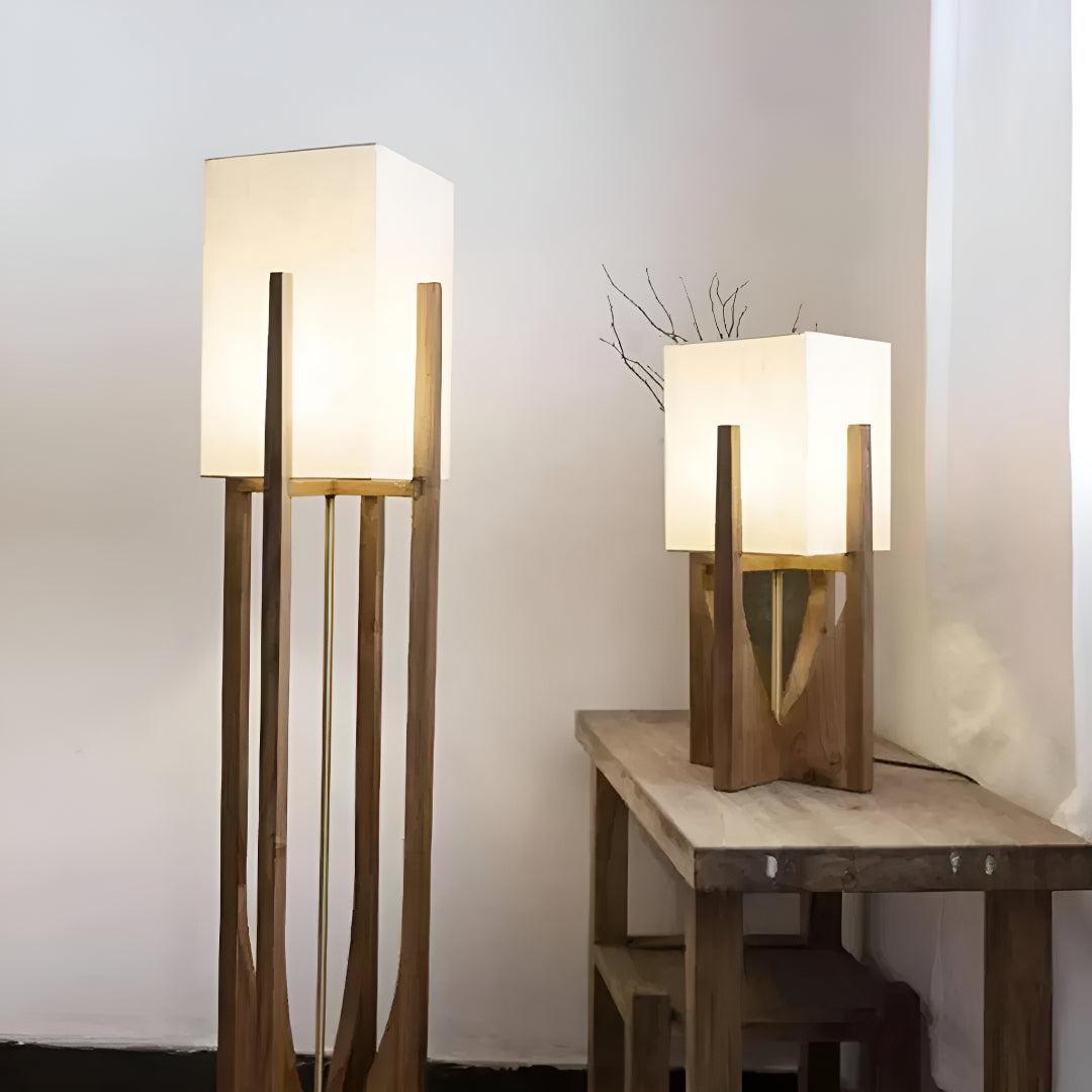 Japanese Rustic Floor Lamp with Modern Minimalist Design