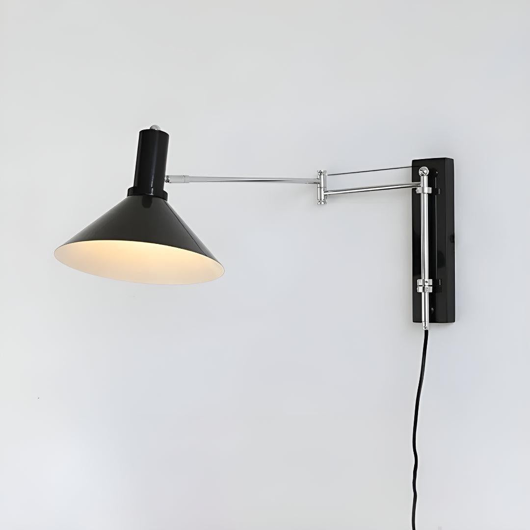 Modern Adjustable Metal Wall Lamp With Swing Arm Design