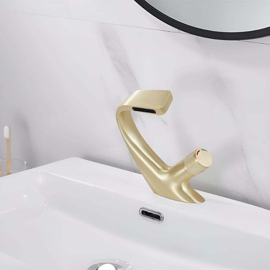 Modern Bathroom Waterfall Sink Faucet with Single Handle Mixer