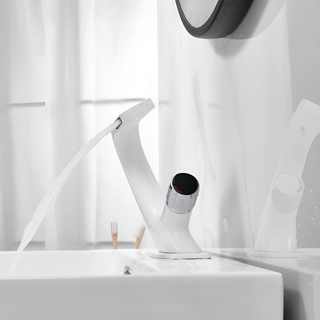 Modern Bathroom Waterfall Sink Faucet with Single Handle Mixer