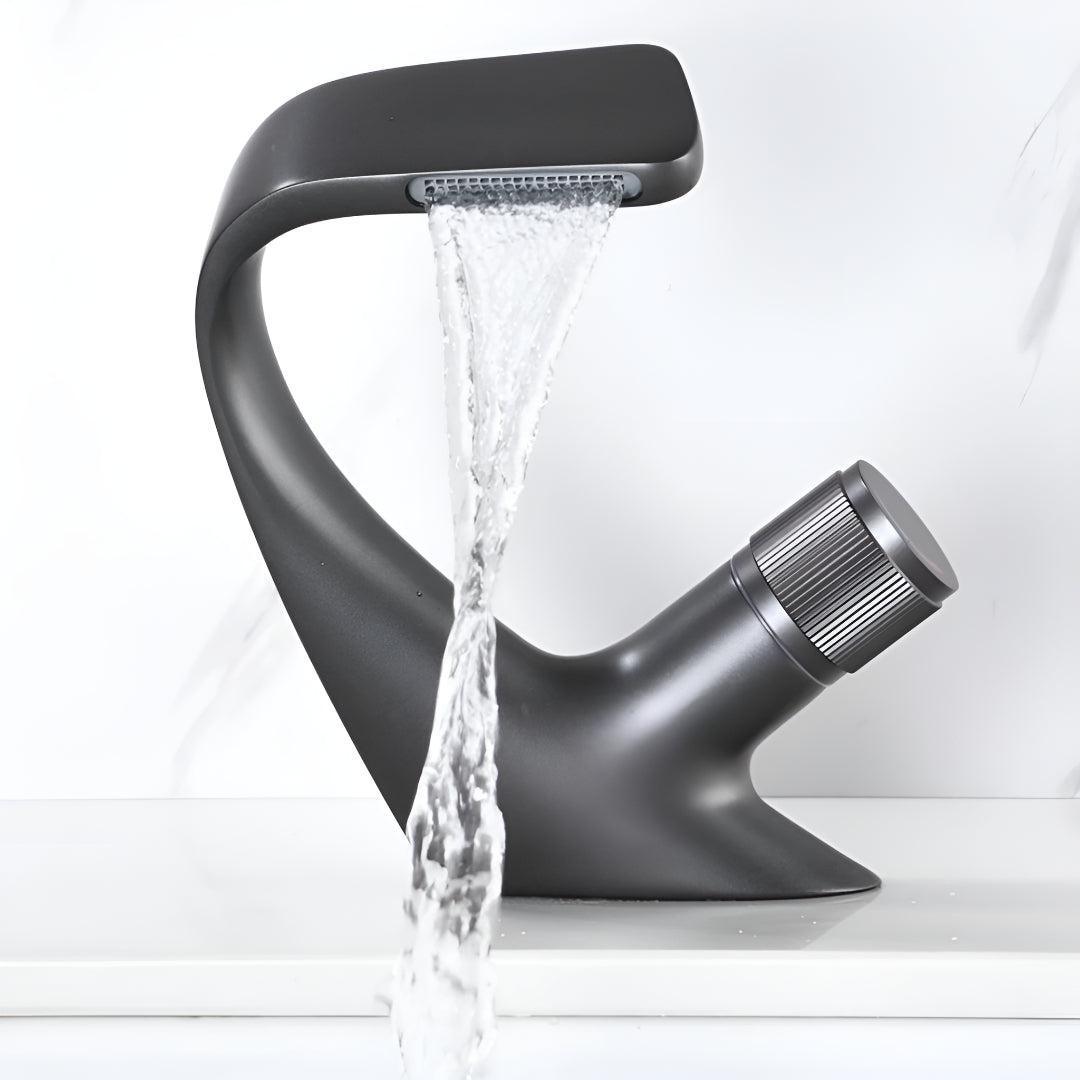 Modern Bathroom Waterfall Sink Faucet with Single Handle Mixer