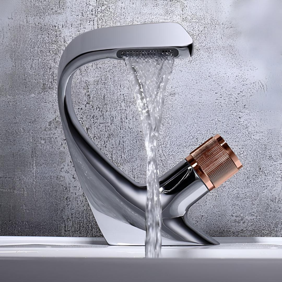 Modern Bathroom Waterfall Sink Faucet with Single Handle Mixer