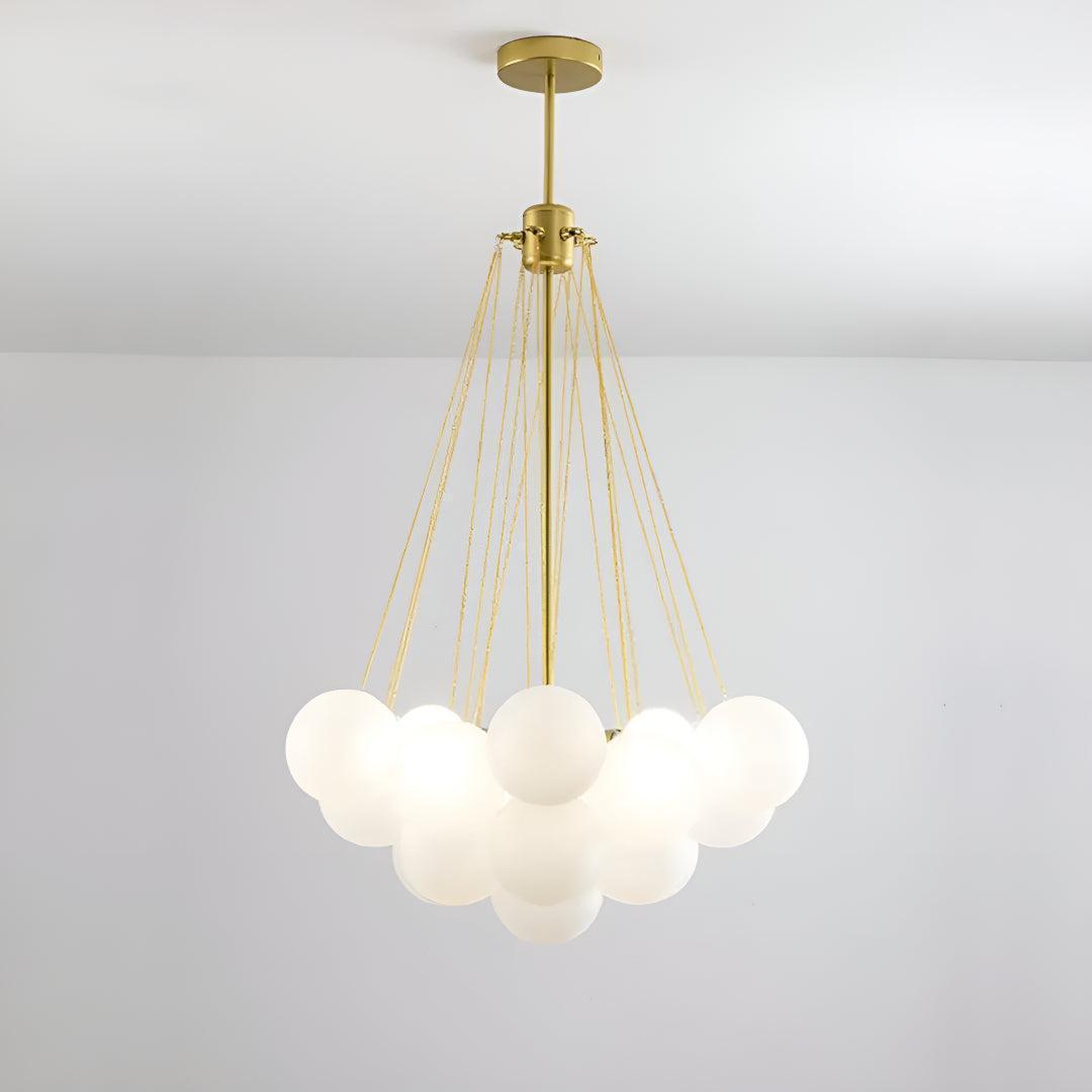 Modern Bubble Chandelier With Frosted Glass Orbs