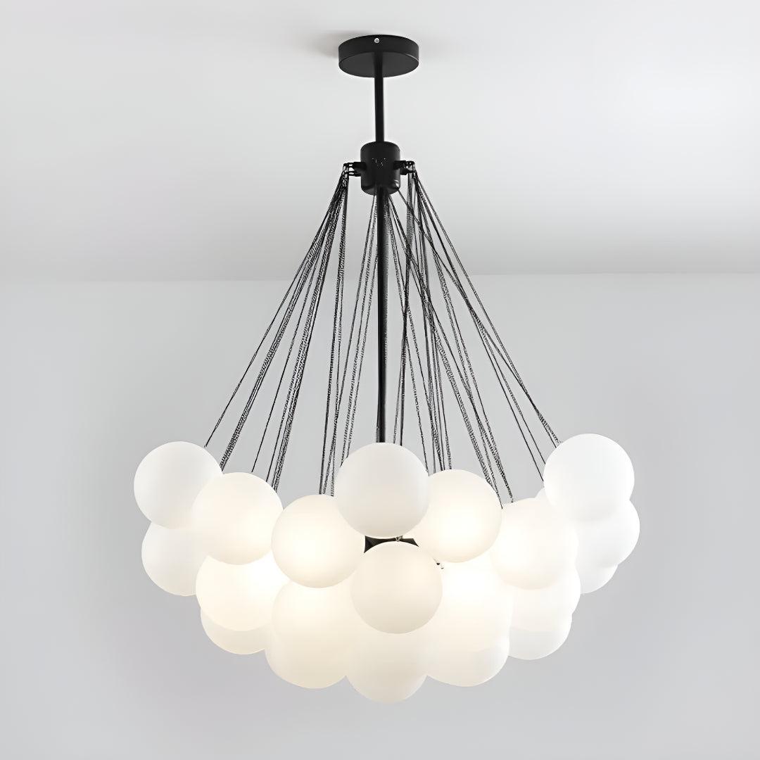 Modern Bubble Chandelier With Frosted Glass Orbs