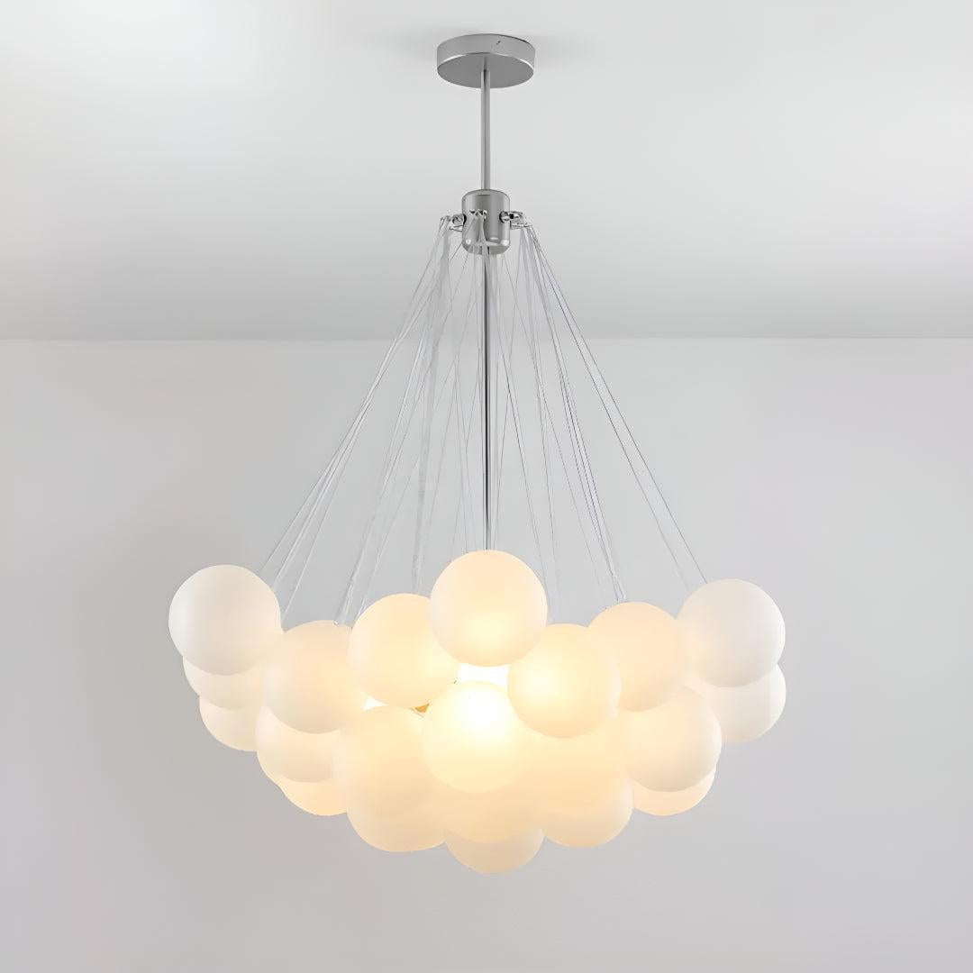 Modern Bubble Chandelier With Frosted Glass Orbs