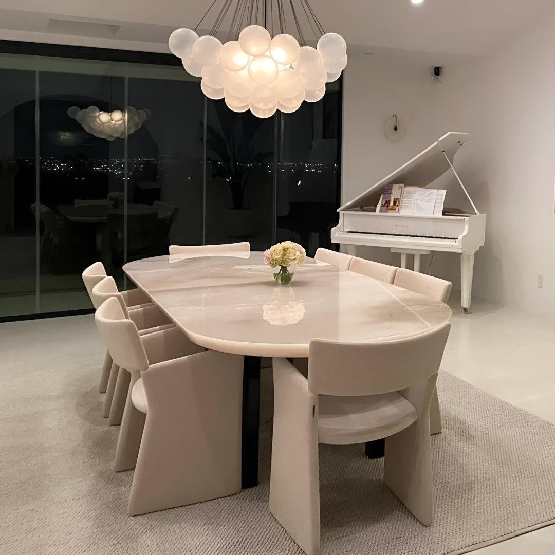 Modern Bubble Chandelier With Frosted Glass Orbs