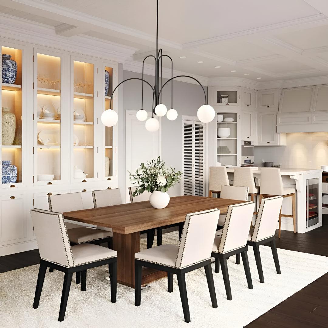 Modern Chandelier With Multi Arm Globe Lights