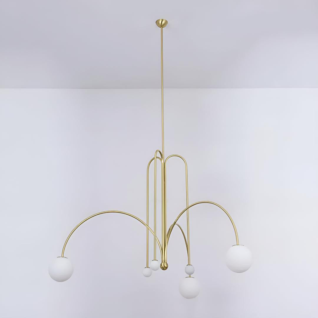 Modern Chandelier With Multi Arm Globe Lights