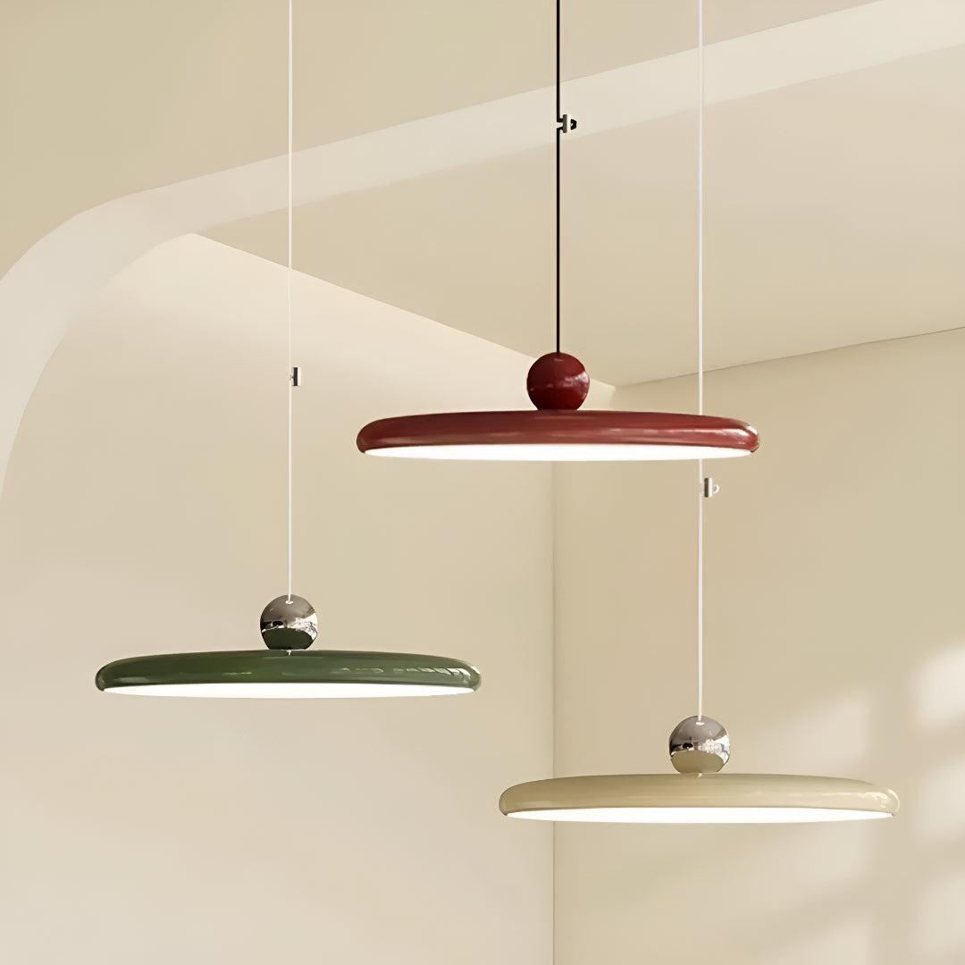 Modern Flat Pendant Light Fixture With Adjustable Arm Design