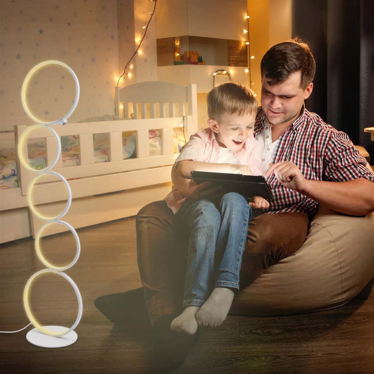 Modern Floor Lamp With Multi Ring Design