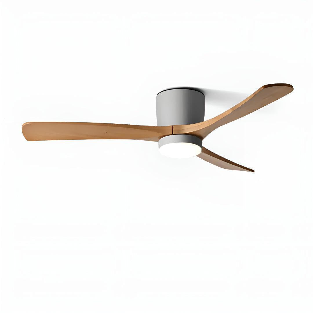 Modern Nordic Wooden Ceiling Fan Light With Remote