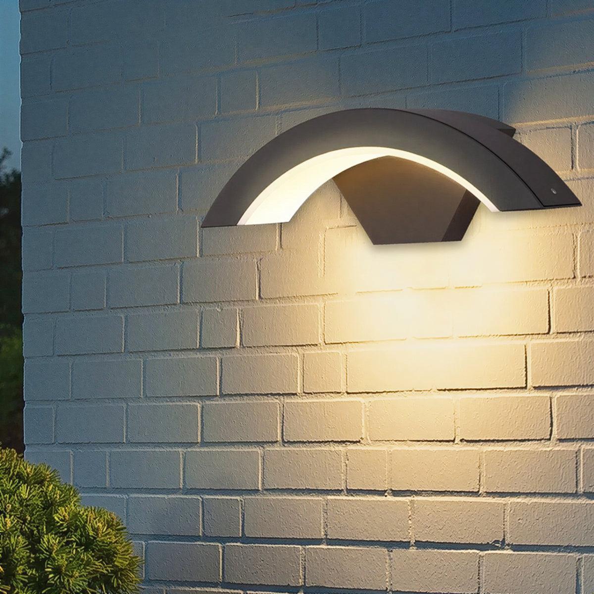 Modern Outdoor Curved Wall Light for Porch, Patio or Garden
