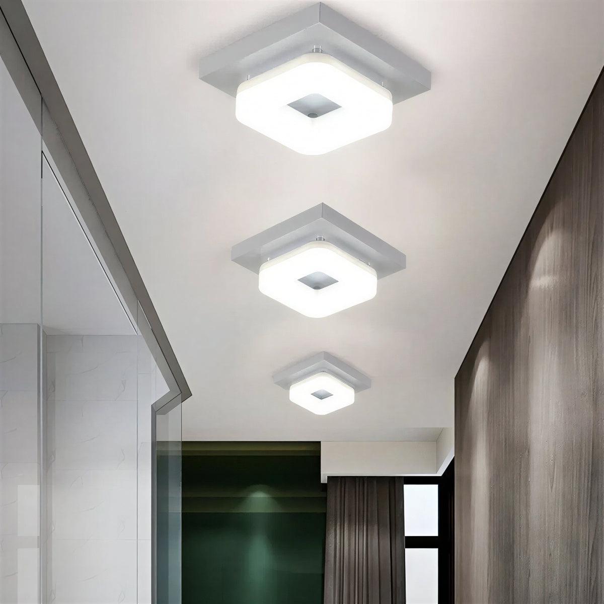 Modern Square Ceiling Light Fixture With Flush Mount Design